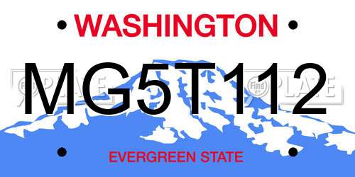 MG5T112 Washington License Plate