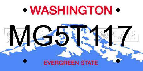 MG5T117 Washington License Plate