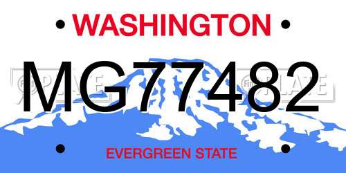 MG77482 Washington License Plate