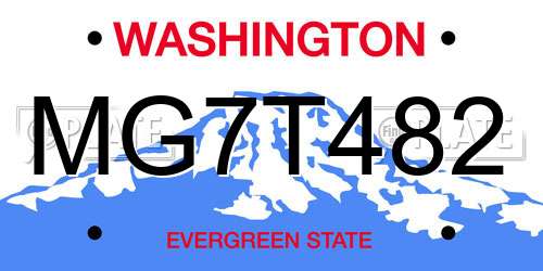 MG7T482 Washington License Plate