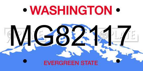 MG82117 Washington License Plate