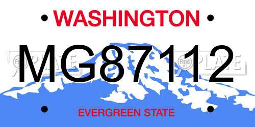 MG87112 Washington License Plate
