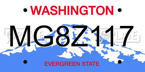 MG8Z117 Washington License Plate