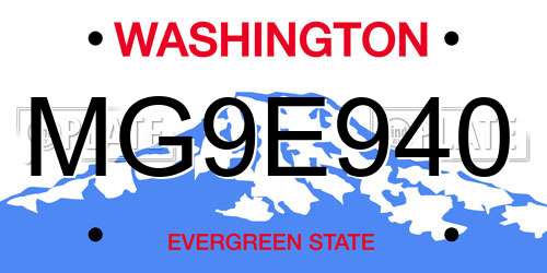 MG9E940 Washington License Plate