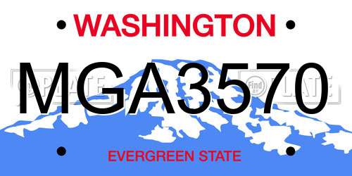 MGA3570 Washington License Plate