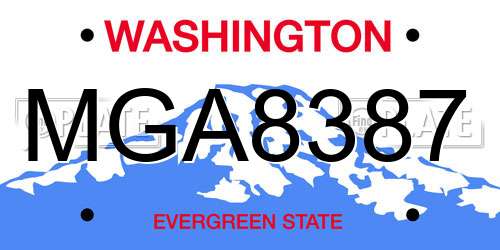 MGA8387 Washington License Plate