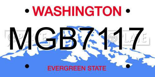 MGB7117 Washington License Plate