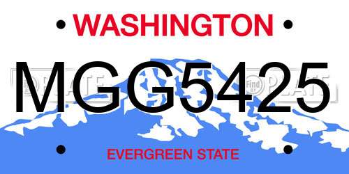 MGG5425 Washington License Plate