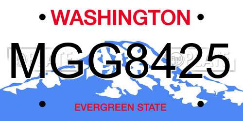 MGG8425 Washington License Plate