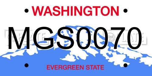 MGS0070 Washington License Plate