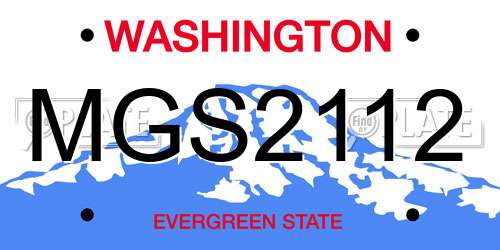 MGS2112 Washington License Plate