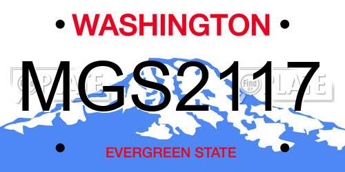 MGS2117 Washington License Plate