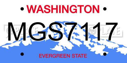 MGS7117 Washington License Plate