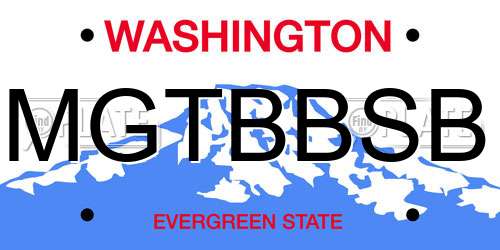 MGTBBSB Washington License Plate