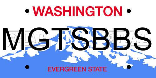MGTSBBS Washington License Plate