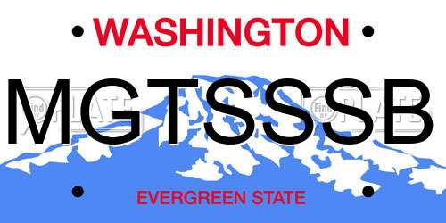 MGTSSSB Washington License Plate