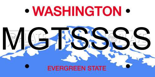 MGTSSSS Washington License Plate