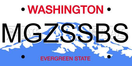 MGZSSBS Washington License Plate