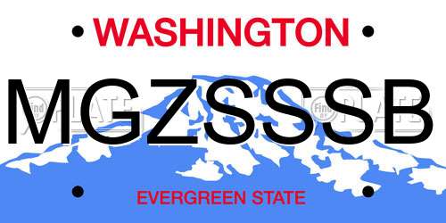 MGZSSSB Washington License Plate