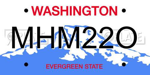 MHM22O Washington License Plate