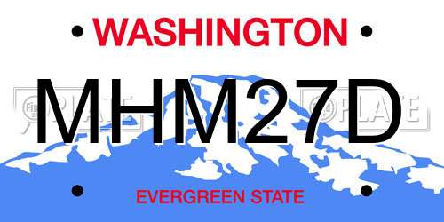 MHM27D Washington License Plate