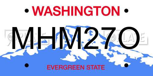 MHM27O Washington License Plate