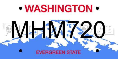 MHM720 Washington License Plate