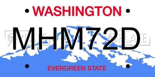 MHM72D Washington License Plate