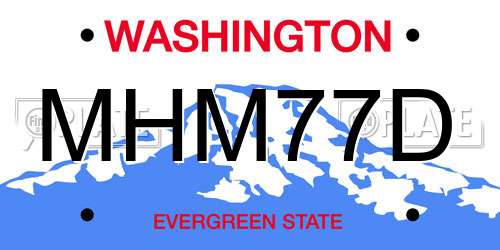 MHM77D Washington License Plate