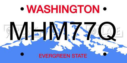 MHM77Q Washington License Plate