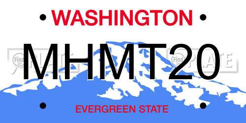 MHMT20 Washington License Plate