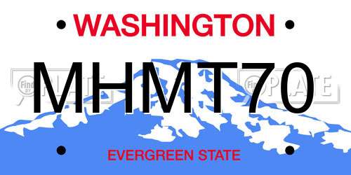 MHMT70 Washington License Plate