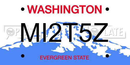 MI2T5Z Washington License Plate