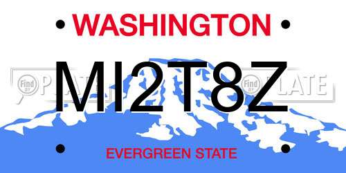 MI2T8Z Washington License Plate