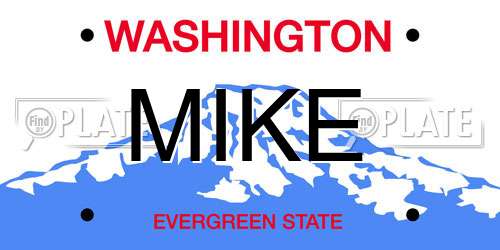 MIKE Washington License Plate