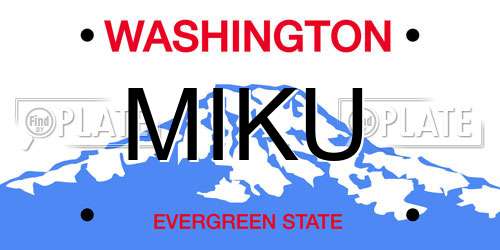 MIKU Washington License Plate