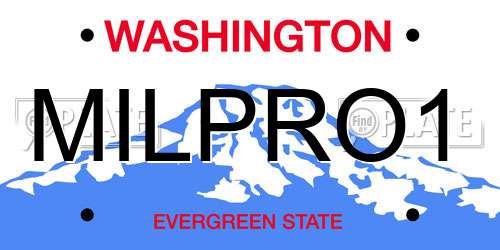 MILPRO1 Washington License Plate