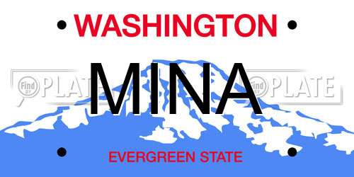 MINA Washington License Plate
