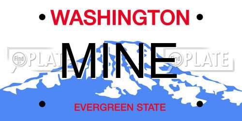 MINE Washington License Plate