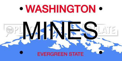 MINES Washington License Plate