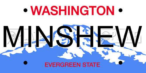 MINSHEW Washington License Plate