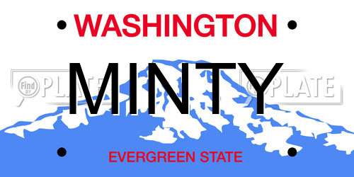 MINTY Washington License Plate
