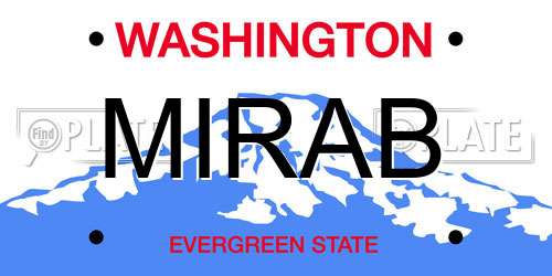 MIRAB Washington License Plate