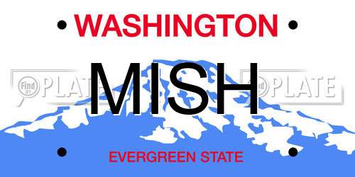 MISH Washington License Plate