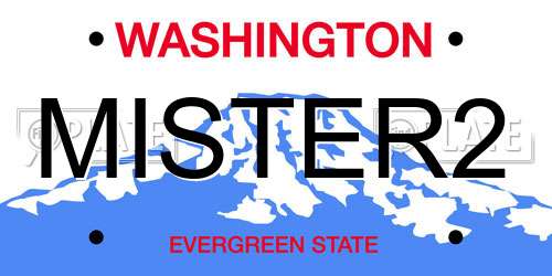 MISTER2 Washington License Plate