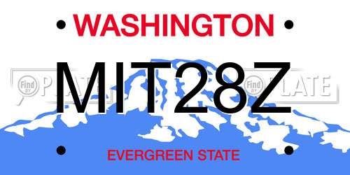 MIT28Z Washington License Plate