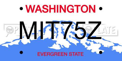 MIT75Z Washington License Plate
