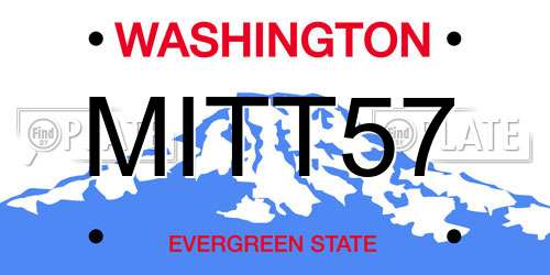 MITT57 Washington License Plate