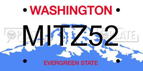 MITZ52 Washington License Plate