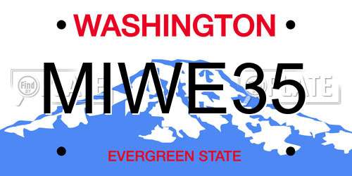 MIWE35 Washington License Plate